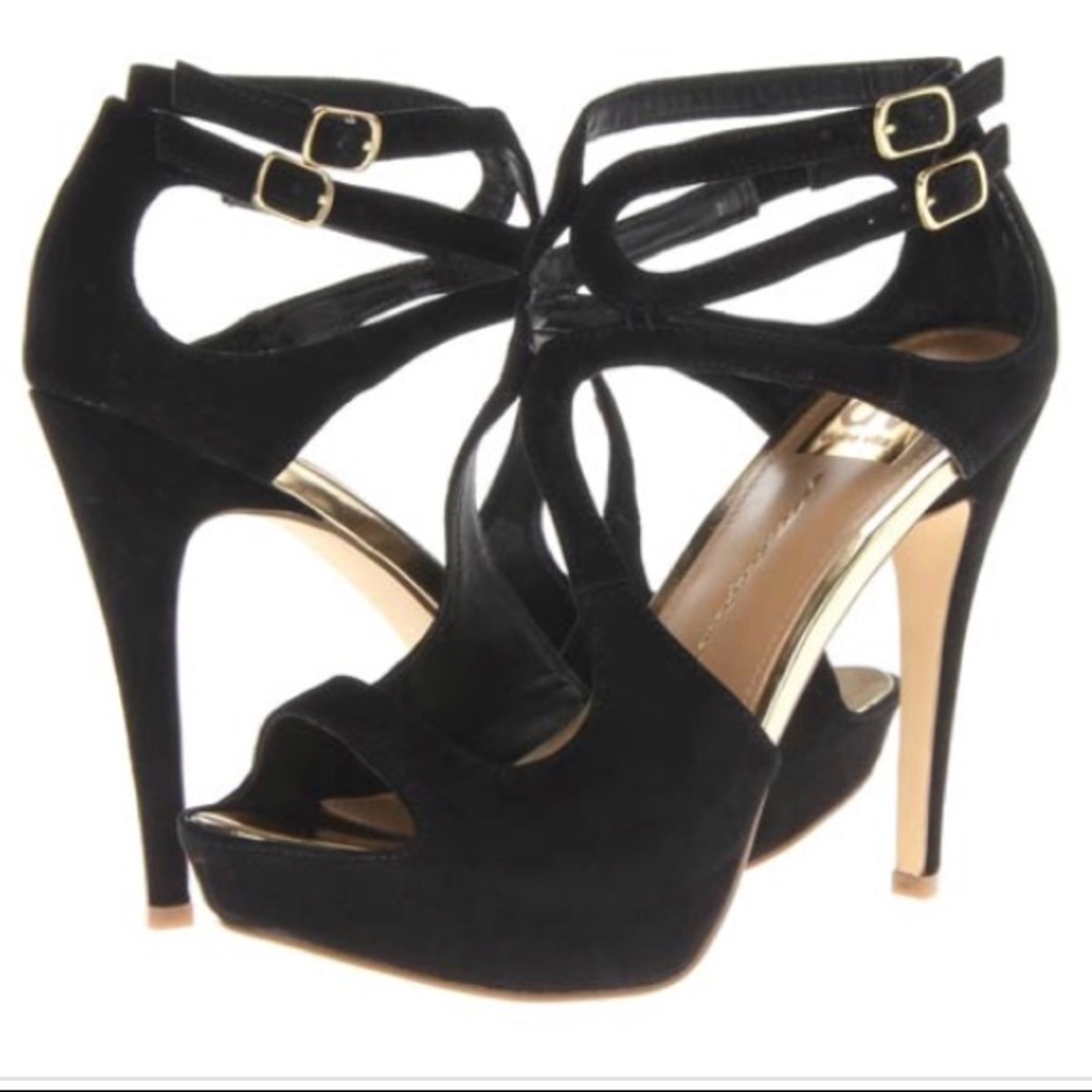 DV Dolce Vita Brielle Black Suede Platform Heel